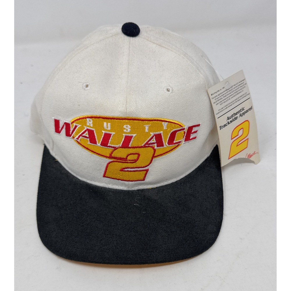 NASCAR #2 Rusty Wallace Hat‎ White Black Chase Authentics Snapback Cap